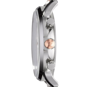 Emporio Armani AR0399 Men’s Silver Dial Two-Tone Stainless Steel Gianni Chronograph Watch - Luxury Hub Store