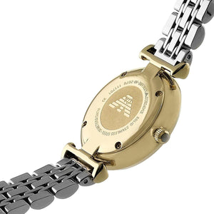 Emporio Armani AR8031 Women’s Crystal Dial Two-Tone Stainless Steel Gianni T-Bar Watch - Luxury Hub Store