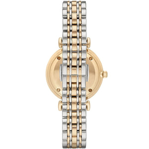 Emporio Armani AR8031 Women’s Crystal Dial Two-Tone Stainless Steel Gianni T-Bar Watch - Luxury Hub Store