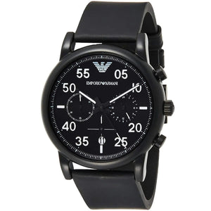 Emporio Armani AR11133 Men’s Black Dial Black Silicone Chronograph Watch - Luxury Hub Store