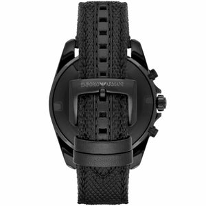 Emporio Armani AR6131 Men’s Black Dial Black Fabric Strap Sigma Chronograph Watch - Luxury Hub Store