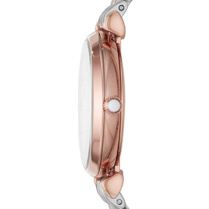 Detailed view of Emporio Armani AR1840 rose gold and silver bracelet clasp