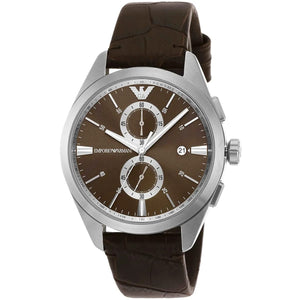 Emporio Armani AR11482 Claudio Men's Watch Brown Dial Brown Leather Strap