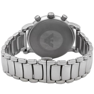 Emporio Armani AR11324 Men’s Black Dial Silver Stainless Steel Chronograph Watch - Luxury Hub Store