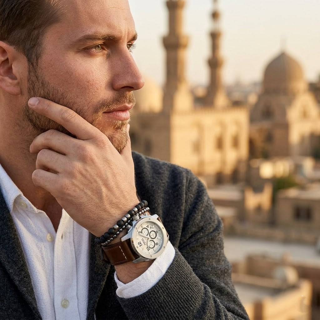 Fossil Modern Machine Chronograph FS4929 White Dial Men's Brown Leather Watch