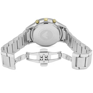 Hidden deployment clasp with Armani logo for AR11047 silver watch