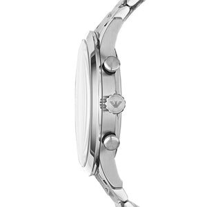 Side view of Emporio Armani AR11208 showing silver crown and pushers