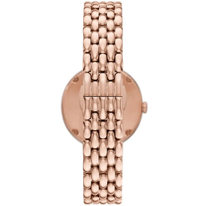 Stainless steel case back view of the Emporio Armani AR11462 showing logo and model details