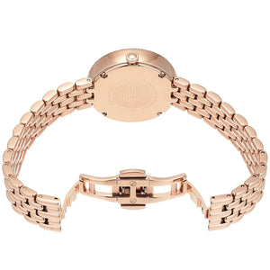 Rose gold-tone stainless steel butterfly deployment clasp buckle on the Emporio Armani AR11462