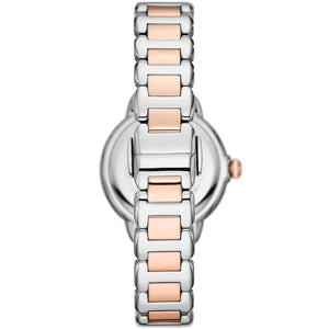 Stainless steel case back view of the Emporio Armani AR11567 showing logo and model details