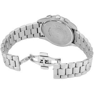 Silver-tone butterfly deployment clasp on Emporio Armani Paolo AR11602 men's quartz battery metal bracelet watch