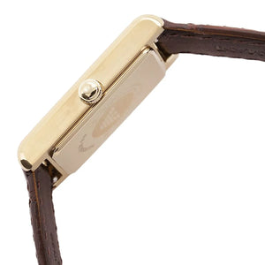 Angled shot of the Emporio Armani AR11665 showing the elegant vintage rectangular design