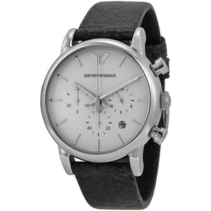 Angled shot of Emporio Armani AR1810 showing dial depth and indices