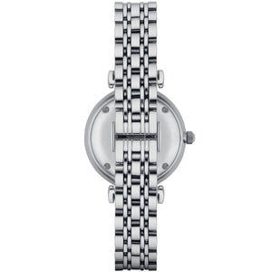 Emporio Armani AR1908 Women’s White Dial Silver Stainless Steel Gianni T-Bar Watch - Luxury Hub Store