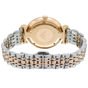 Two-tone stainless steel butterfly deployment clasp buckle on the Emporio Armani AR1926
