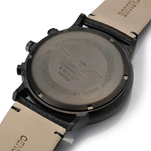 Back case of Emporio Armani AR2461 with engraved eagle logo and serial number