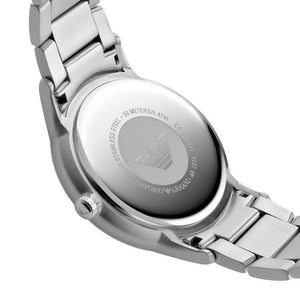 Back case of Emporio Armani AR2514 with engraved eagle logo and serial number