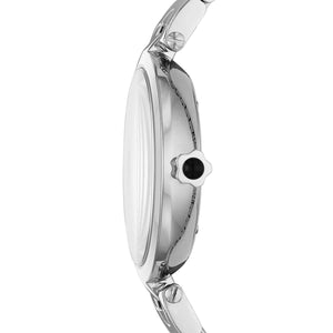 Side view of Emporio Armani AR11235 showing slim silver case and unique lugs