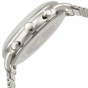 Side view of Emporio Armani AR11104 showing silver crown and wire lugs