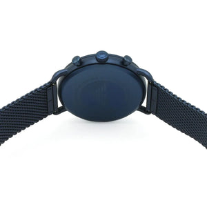 Blue stainless steel case back of Emporio Armani AR11289 with engraved eagle