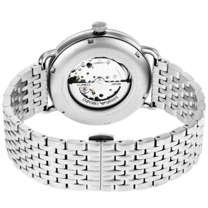 Exhibition case back of the Armani AR60024 showing the self-winding mechanical engine rotor