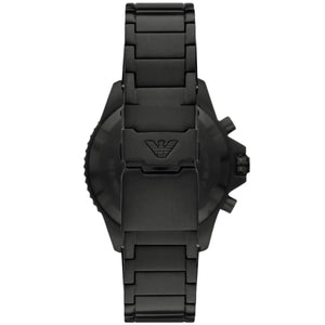 Back case of Emporio Armani AR80050 with engraved eagle logo and serial number