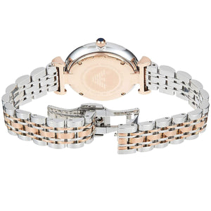 Rose gold-tone deployment clasp with Armani logo for AR11092 women's watch