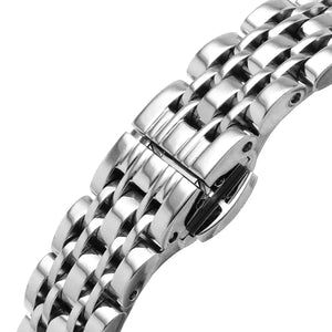 Silver deployment butterfly clasp with Armani logo for AR11445 women's watch