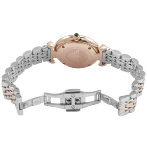 Rose gold deployment butterfly clasp with Armani logo for AR1725 women's watch
