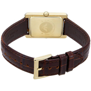 Stainless steel case back of Emporio Armani AR11665 with model and material engravings