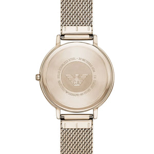 Stainless steel gold case back of Emporio Armani AR11129 with engraved eagle