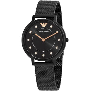 Angled shot of AR11252 showing light reflection on the black sunray dial