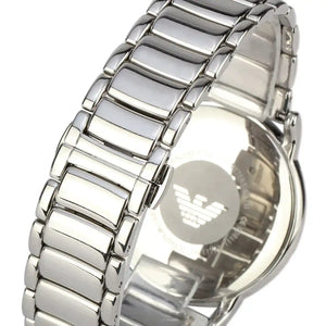 Detailed view of polished silver stainless steel link bracelet for AR11134