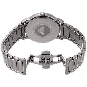 Hidden deployment clasp with Armani logo for AR11155 gunmetal watch