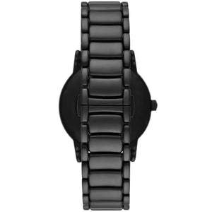 Black stainless steel butterfly deployment clasp with engraved Armani eagle logo for the AR60045