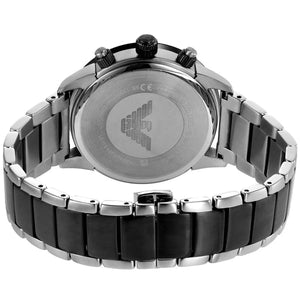 Back case of Emporio Armani AR11391 with engraved eagle logo and serial number