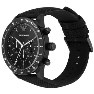 Close-up of Emporio Armani AR11453 chronograph sub-dials and date window