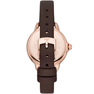 Rose gold-tone pin buckle with Armani logo for AR11568 leather watch