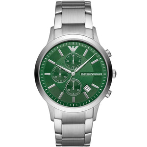 Emporio Armani AR11507 Renato Men's Watch Green Sunray Dial Silver Stainless Steel