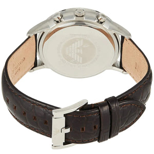 Silver buckle clasp with Emporio Armani logo for AR2433 leather watch