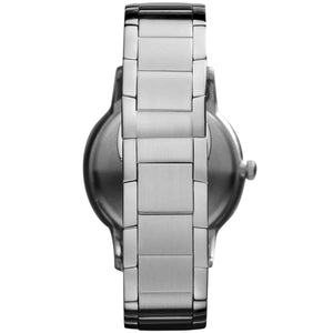 Hidden deployment clasp with Armani logo for AR2457 silver steel watch