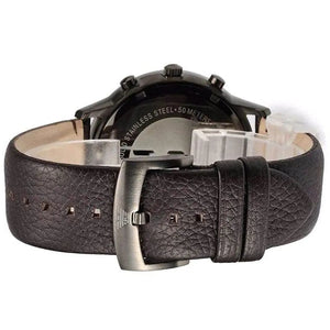 Gunmetal grey pin buckle with Armani logo for AR2462 leather watch