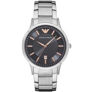 Emporio Armani AR2514 Renato Men's Watch Dark Grey Dial Rose Gold Indices