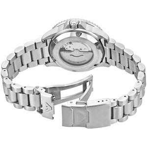 Detailed view of the brushed and polished silver stainless steel link bracelet for AR60079