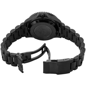 Black stainless steel folding safety clasp with Armani logo for the AR60084 automatic diver watch