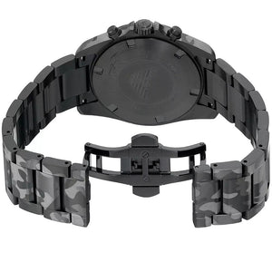 Black stainless steel deployment clasp with Armani logo for AR11027 watch