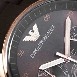 Close-up of Emporio Armani AR5890 chronograph sub-dials and date window