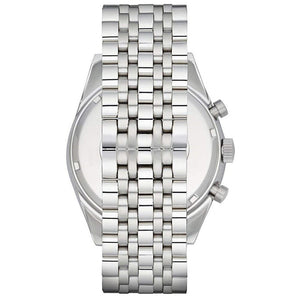 Detailed view of unique silver stainless steel multi-link bracelet for AR6073