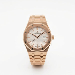 Audemars Piguet Royal Oak 33mm Women's Quartz Watch – Silver Dial & Rose Gold Strap
