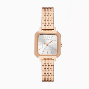 Armani Exchange Leila AX7164SET Women's Watch & Bracelet Gift Set – Silver Dial & Rose Gold Stainless Steel Bracelet